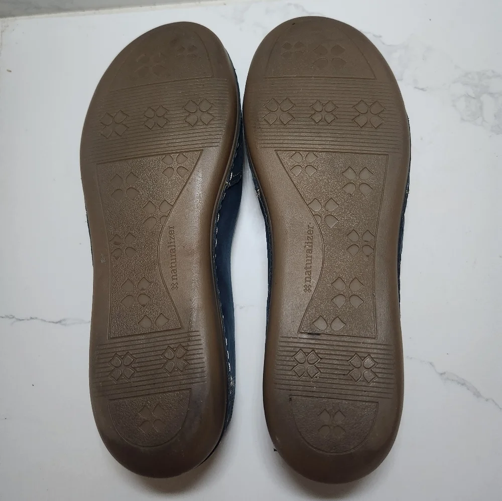 Naturalizer EUC Kipper Teal Blue Suede Size 12W Leather Loafer Flats Shoes - Picture 9 of 12